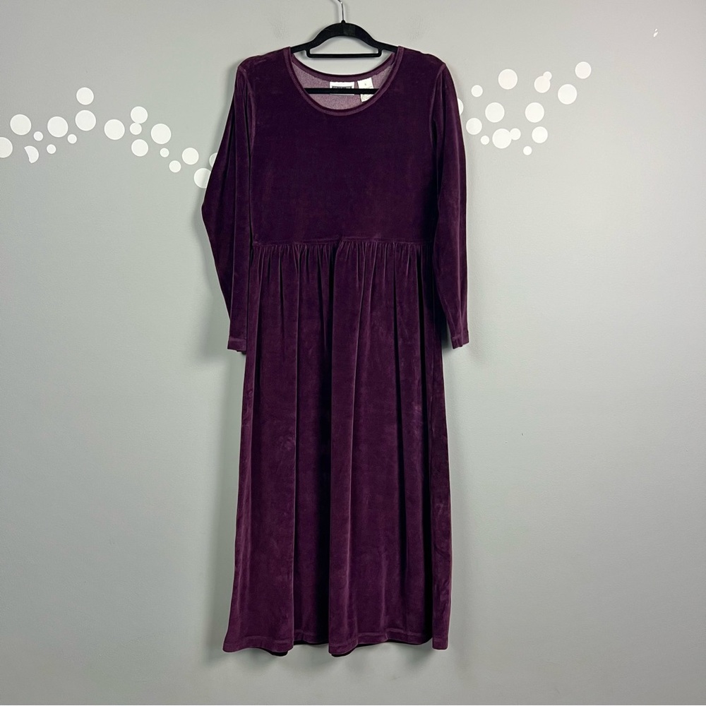 Vintage Erika & Co Velvet Babydoll Dress Size S Purple Grunge 90s Revival